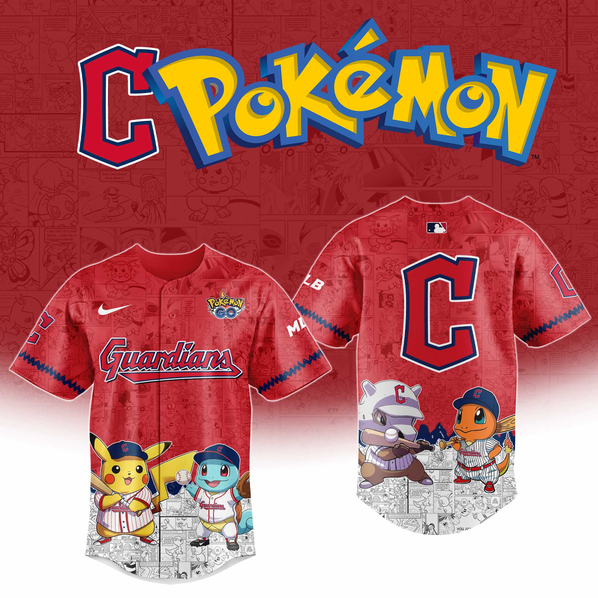 Cleveland Guardians MLB Pokemon GO Night Jersey