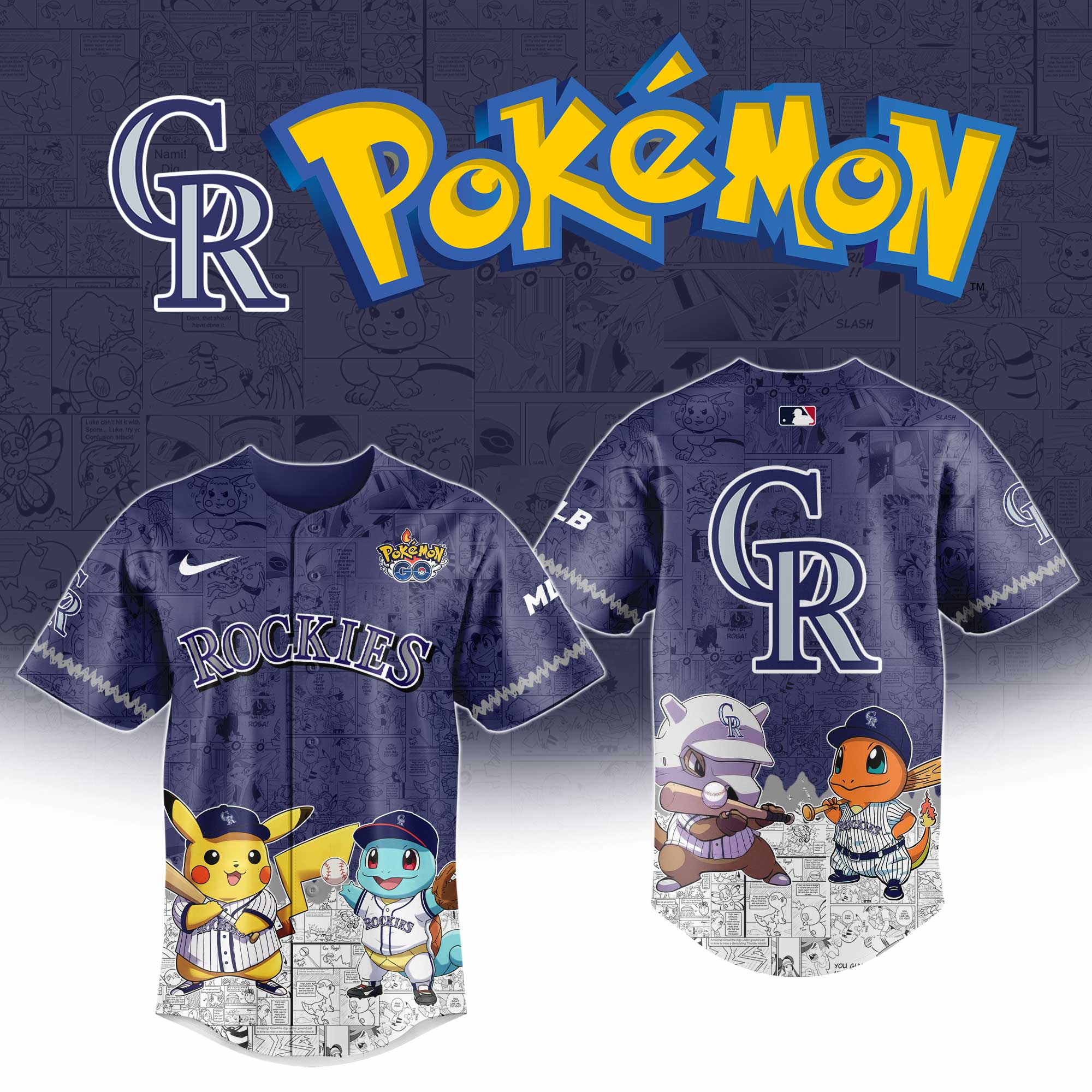 Colorado Rockies MLB Pokemon GO Night Jersey