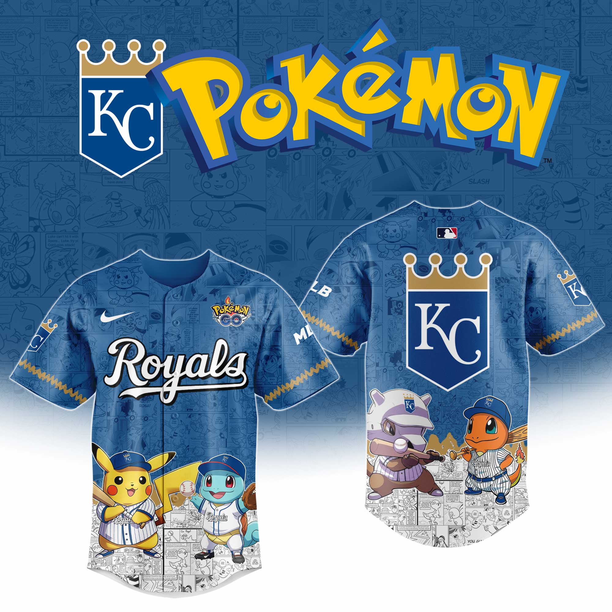 Kansas City Royals MLB Pokemon GO Night Jersey