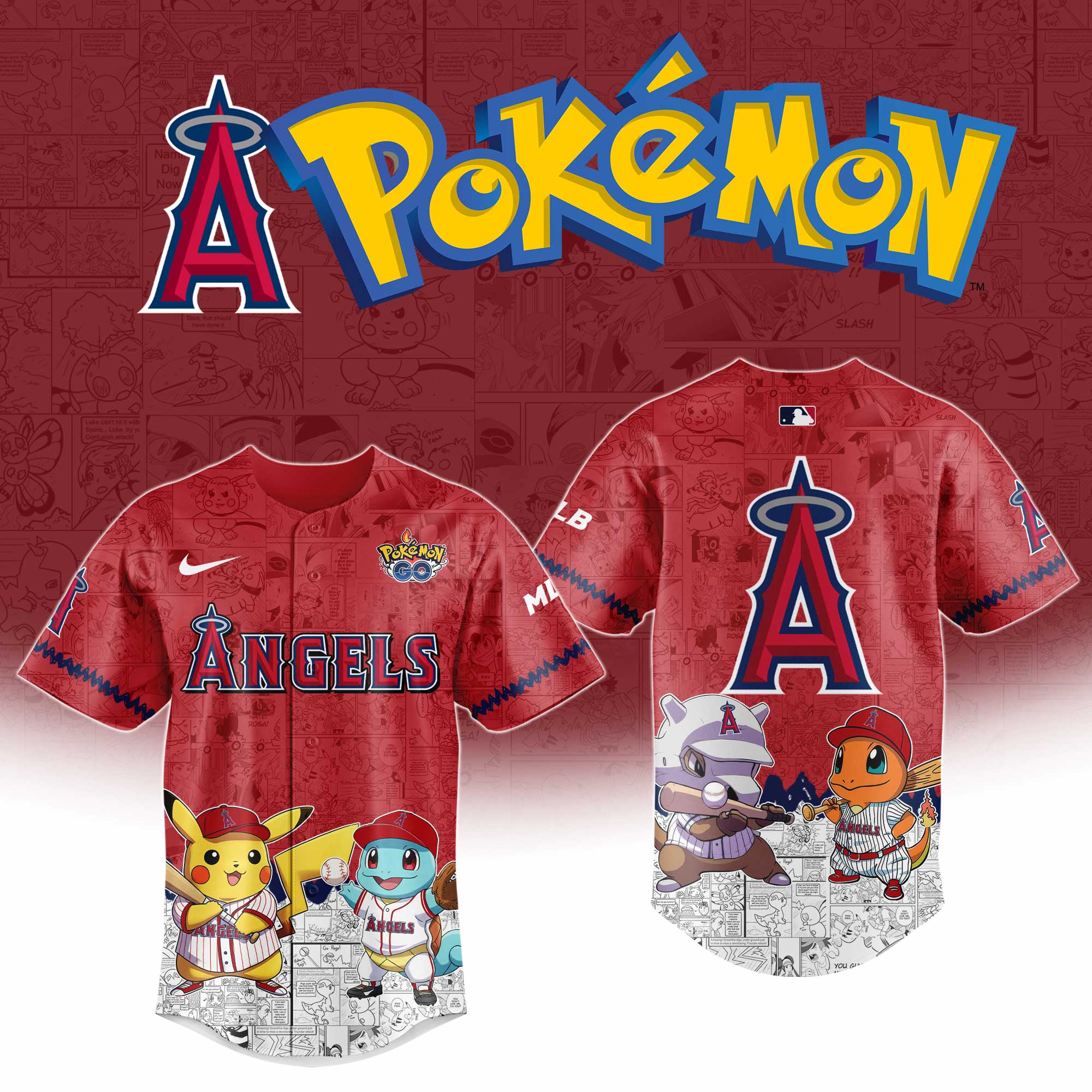 Los Angeles Angels MLB Pokemon GO Night Jersey
