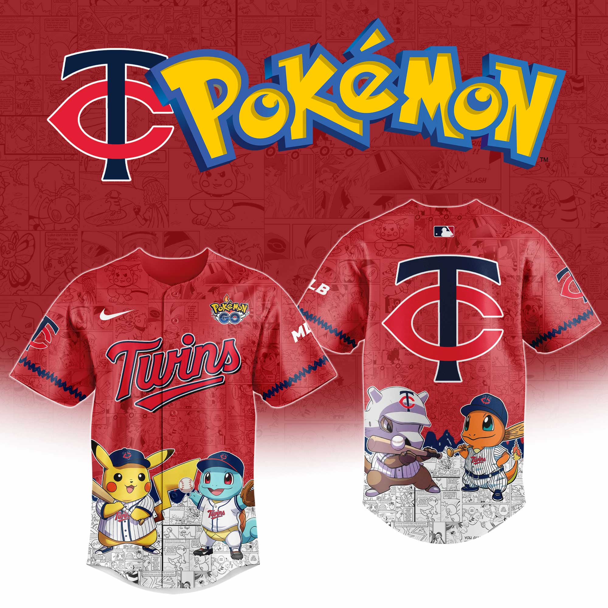 Minnesota Twins MLB Pokemon GO Night Jersey