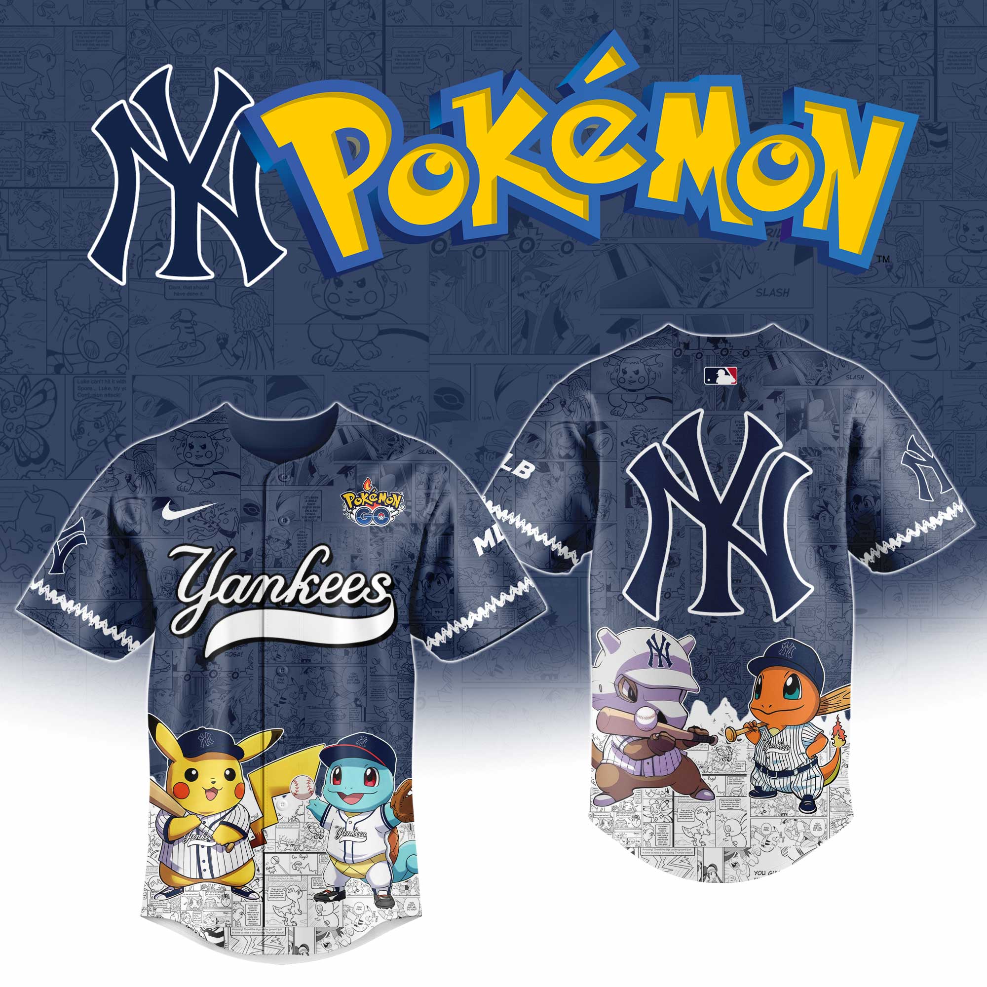 New York Yankees MLB Pokemon GO Night Jersey