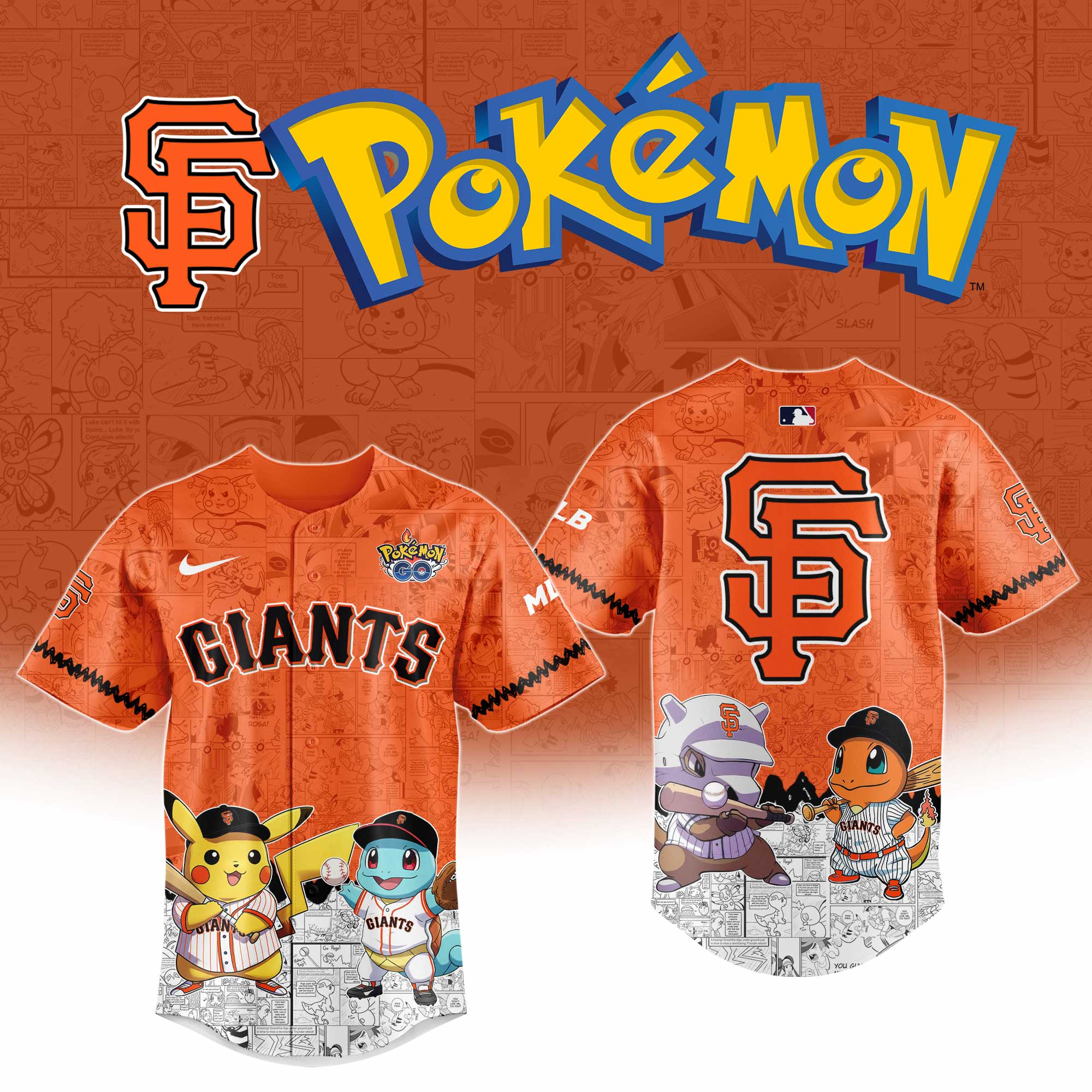 San Francisco Giants MLB Pokemon GO Night Jersey