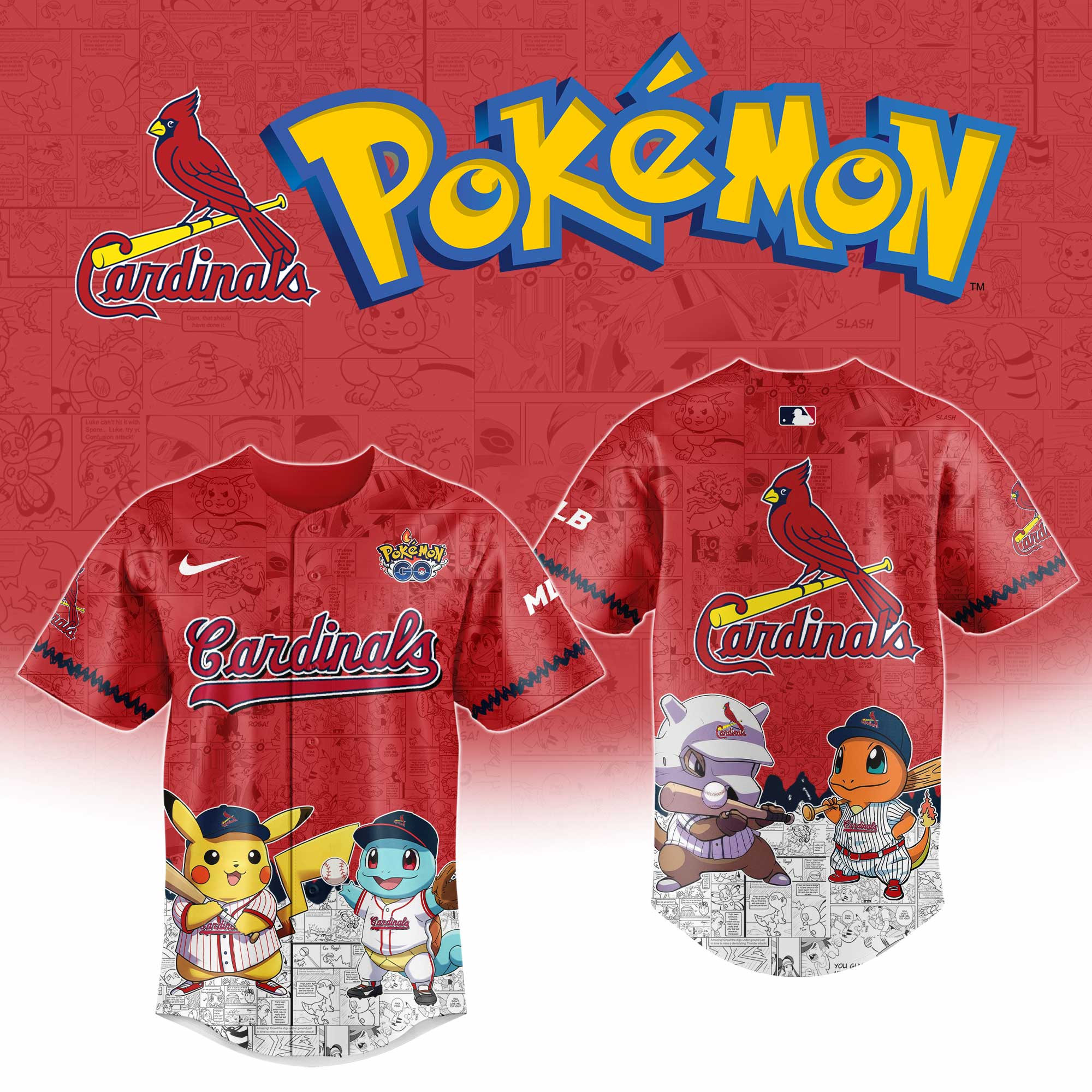 St. Louis Cardinals MLB Pokemon GO Night Jersey