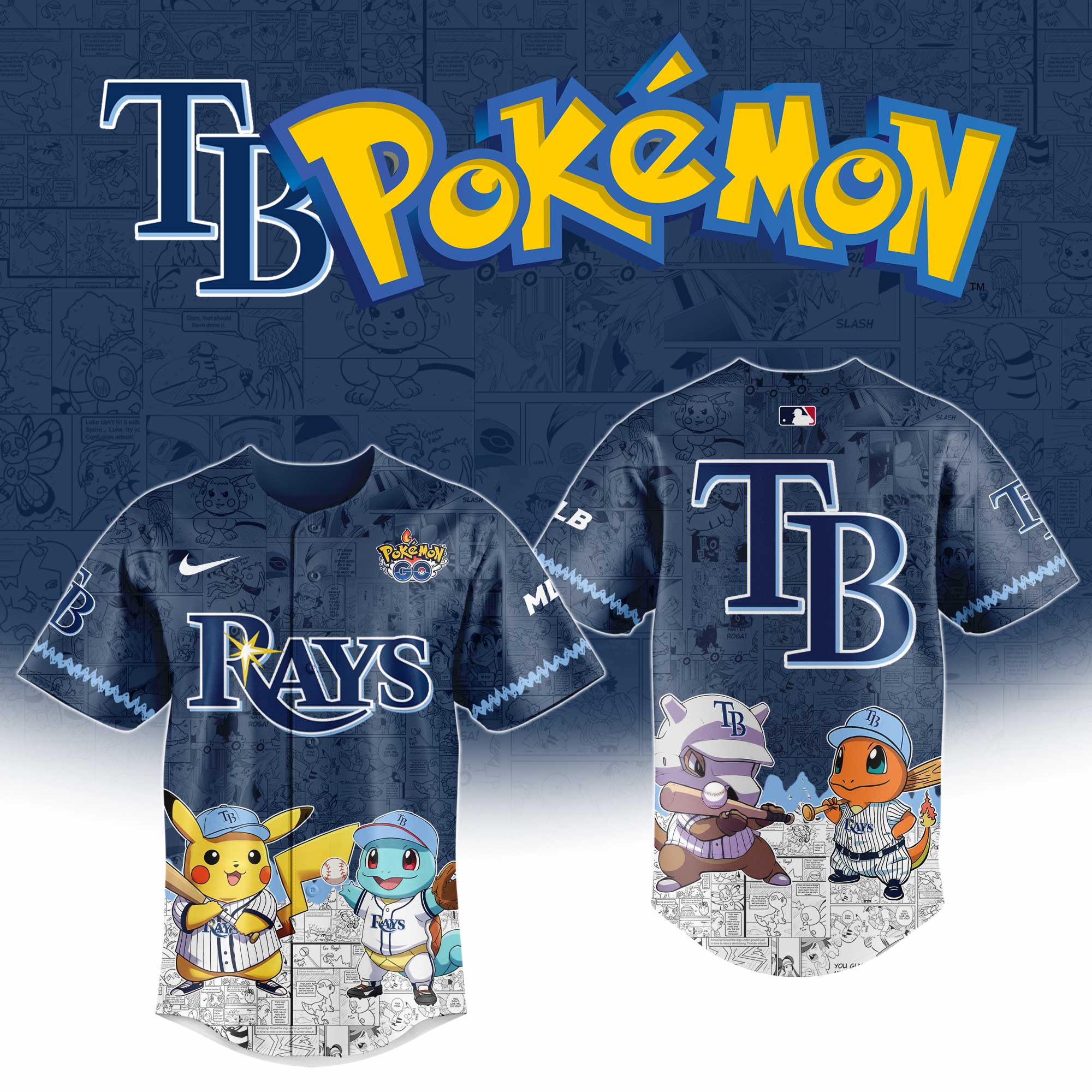 Tampa Bay Rays MLB Pokemon GO Night Jersey