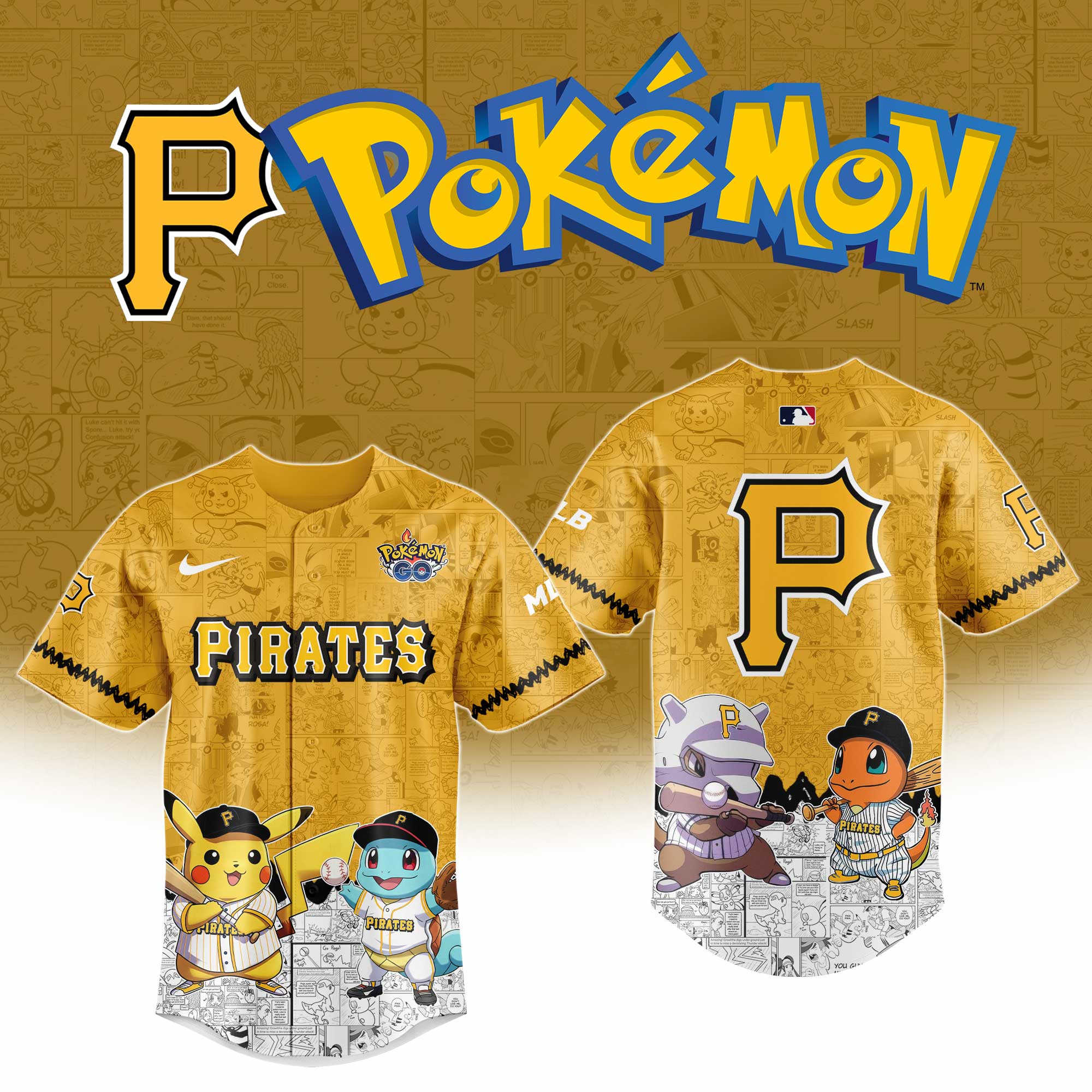 Pittsburgh Pirates MLB Pokemon GO Night Jersey