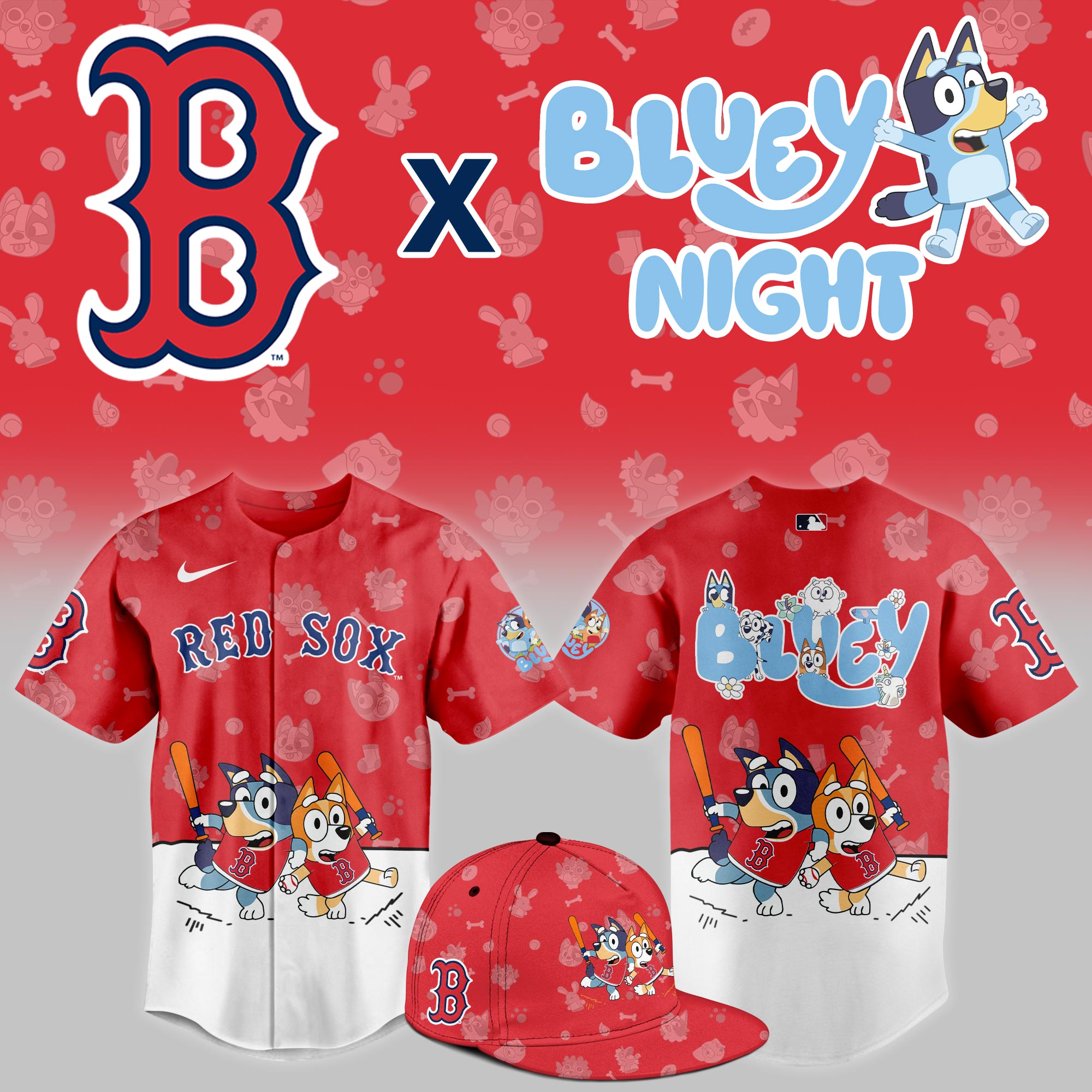 Boston Red Sox MLB x Bluey Night Jersey