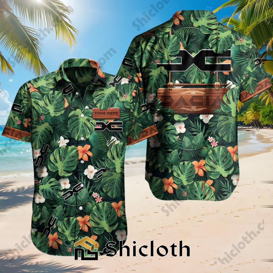 Custom Name Dacia Tropical Floral Hawaiian Shirt
