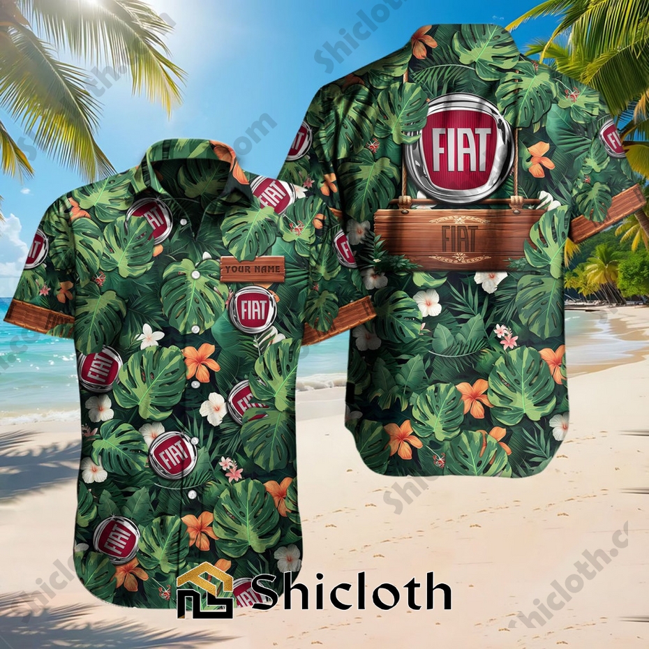 Custom Name Fiat Tropical Floral Hawaiian Shirt