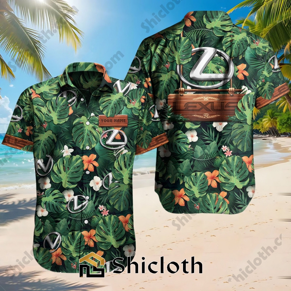 Custom Name Lexus Tropical Floral Hawaiian Shirt For Men and Women
