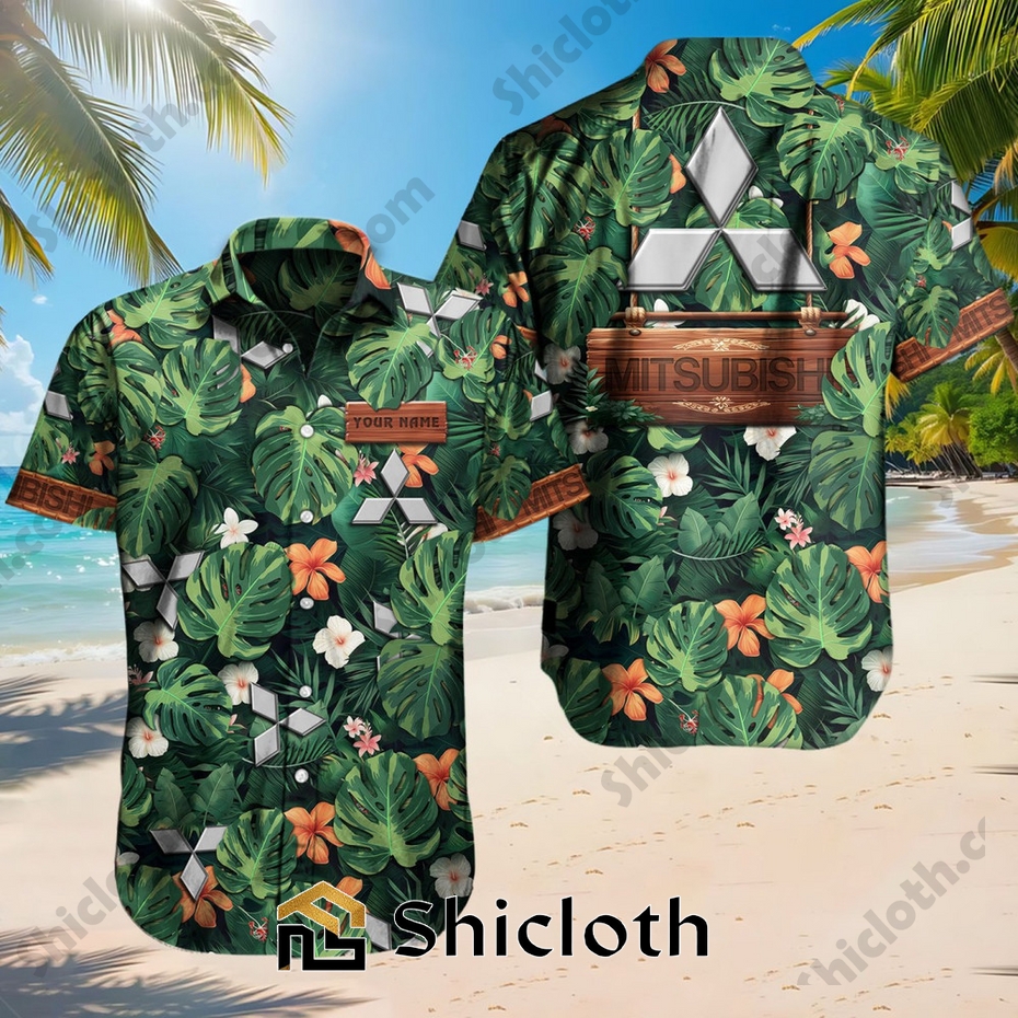 Custom Name Mini Cooper Tropical Floral Hawaiian Shirt
