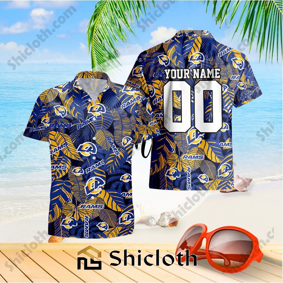 Los Angeles Rams Custom Name And Number NFL New Summer Hawaiian Pattern Shirt