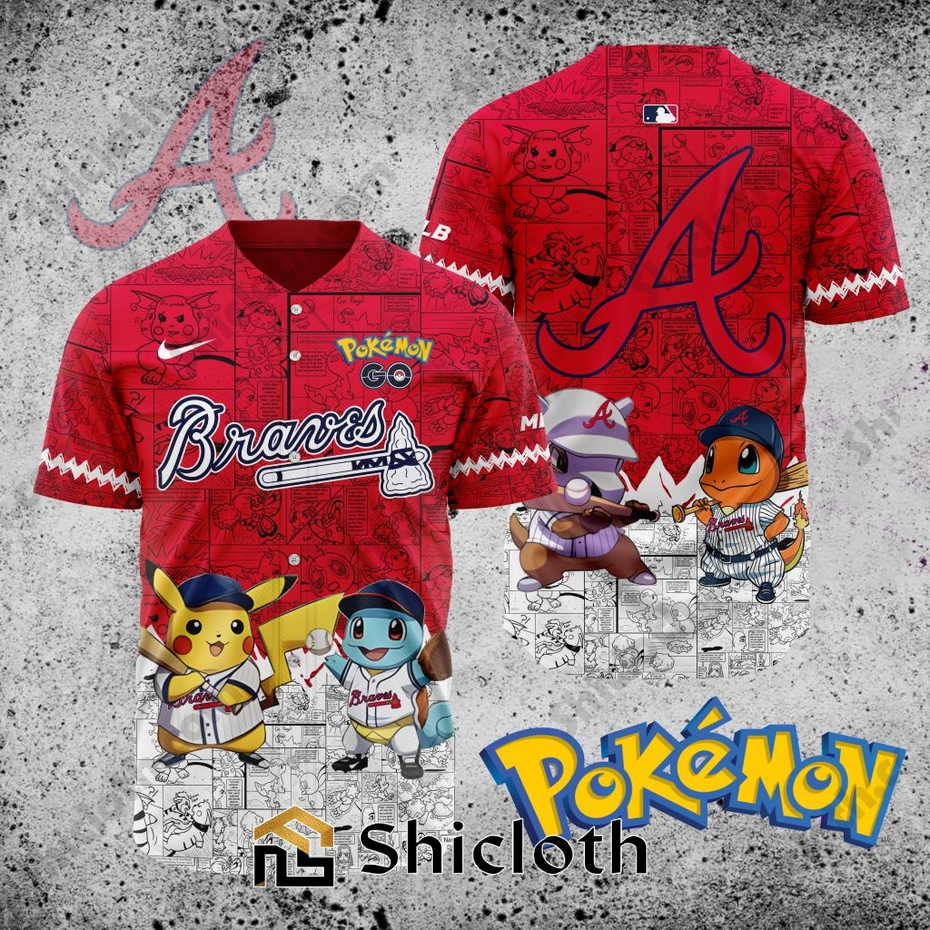 MLB Atlanta Braves X Pokemon Baseball Jersey