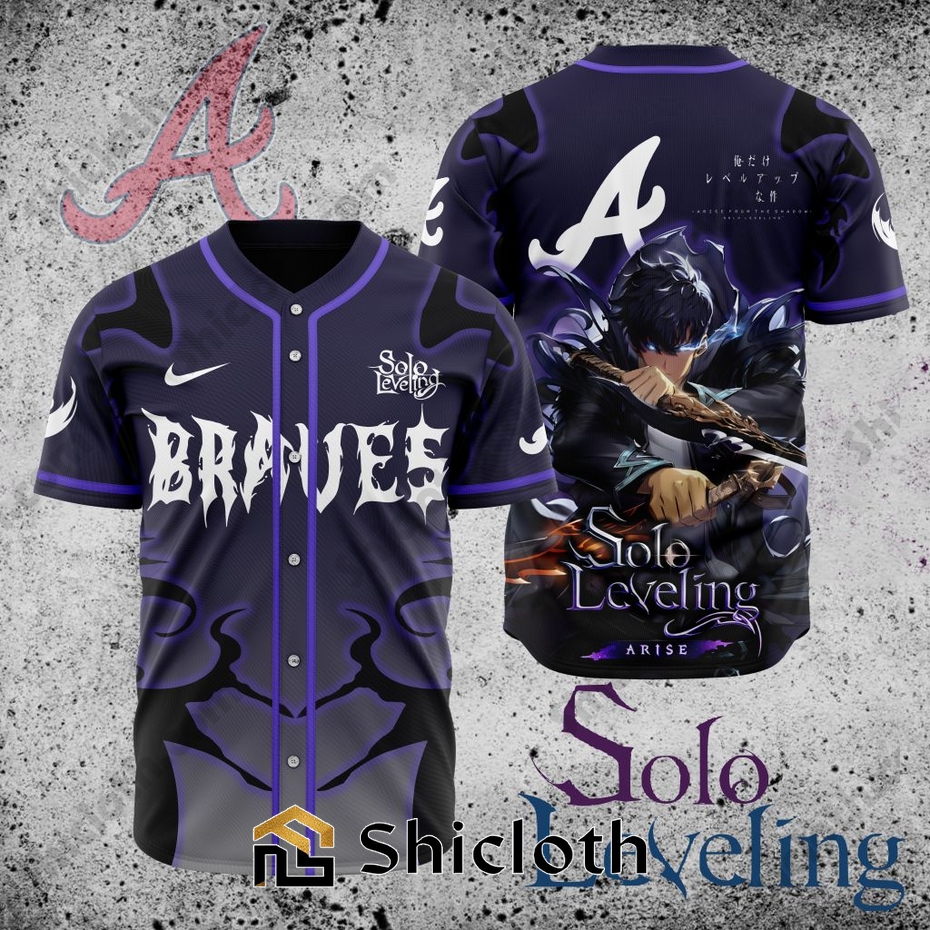 MLB Atlanta Braves X Solo Leveling Baseball Jersey