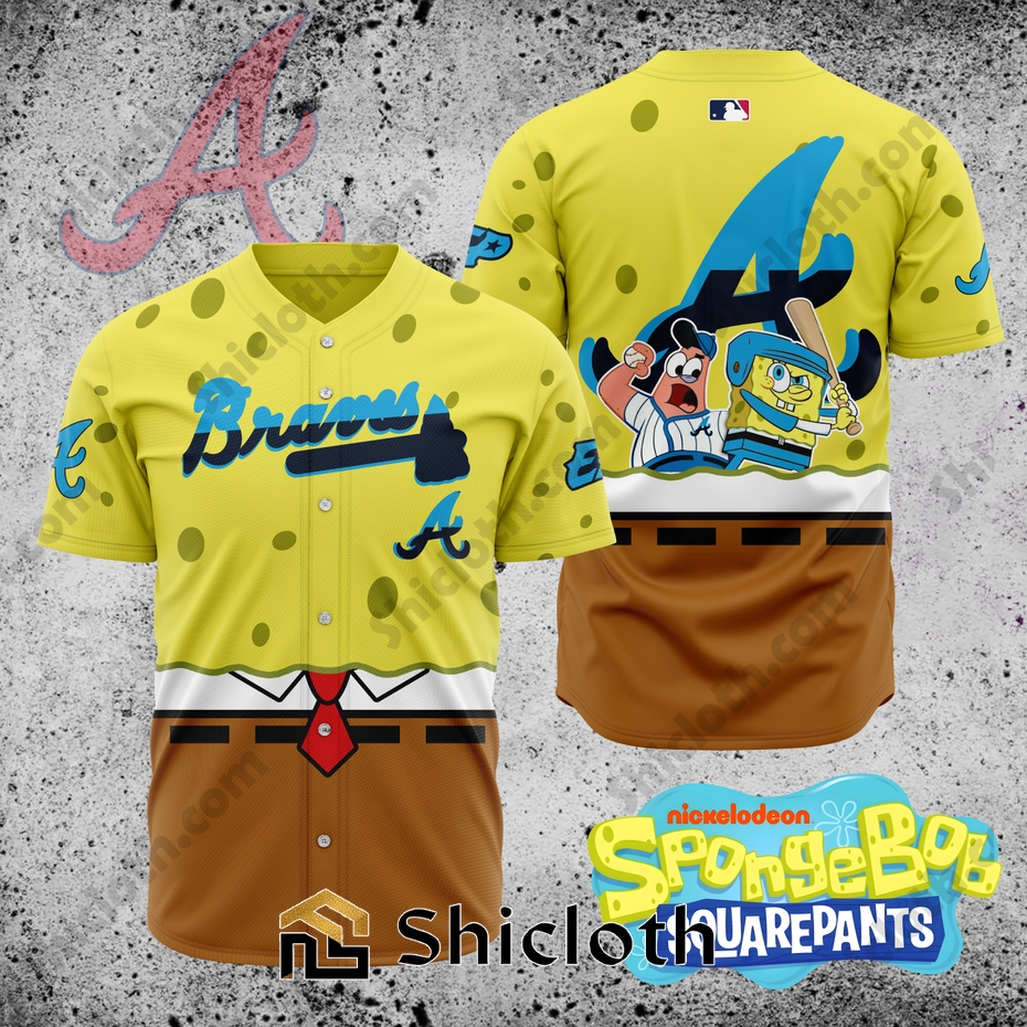 MLB Atlanta Braves X SpongeBob Baseball Jersey
