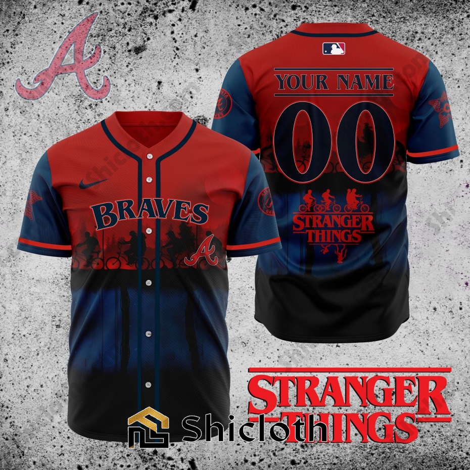MLB Atlanta Braves X Stranger Things Baseball Jersey