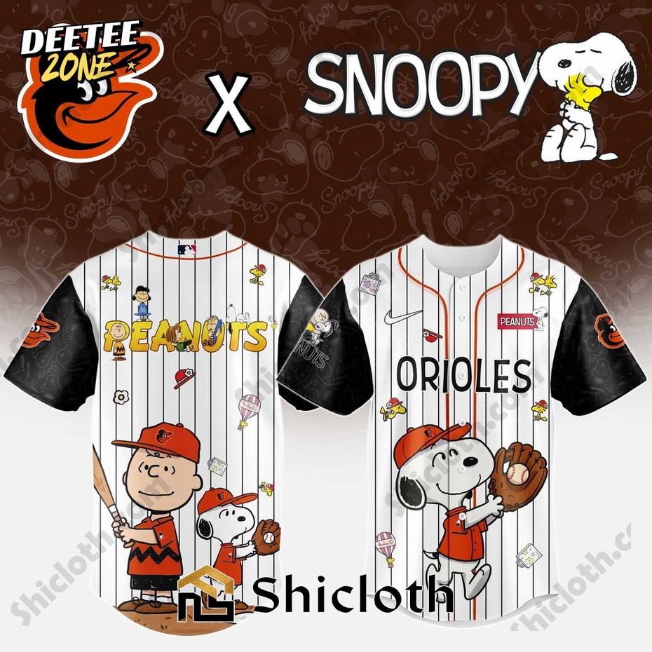 MLB Baltimore Orioles Peanuts 75th Anniversary Baseball Jersey