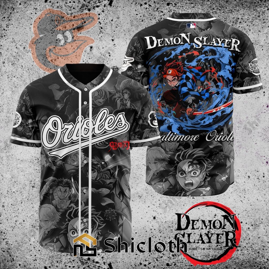 MLB Baltimore Orioles X Demon Slayer Baseball Jersey