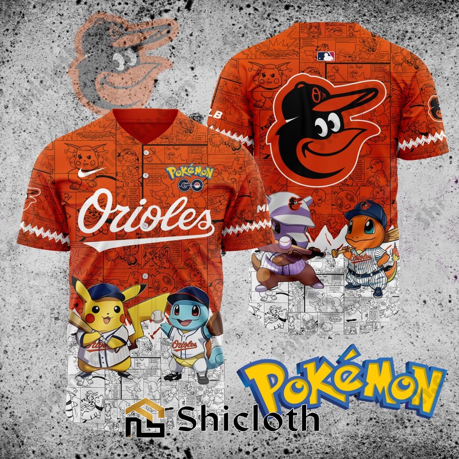 MLB Baltimore Orioles X Pokemon Baseball Jersey