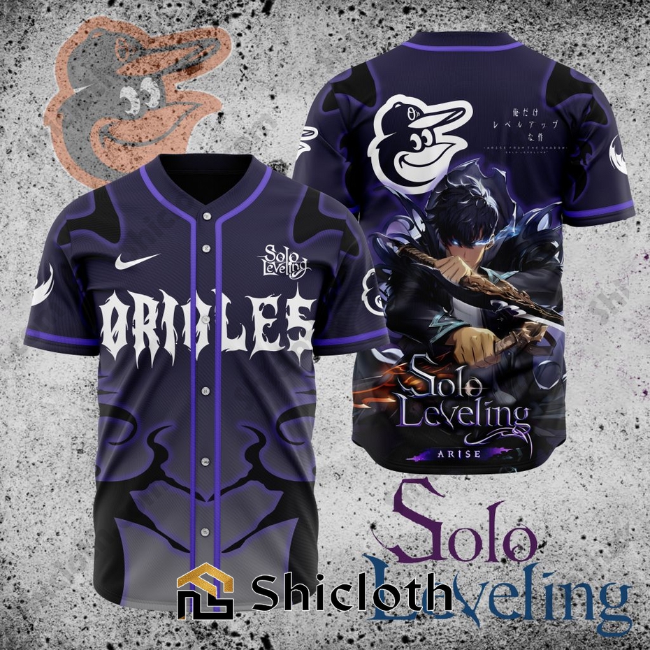 MLB Baltimore Orioles X Solo Leveling Baseball Jersey