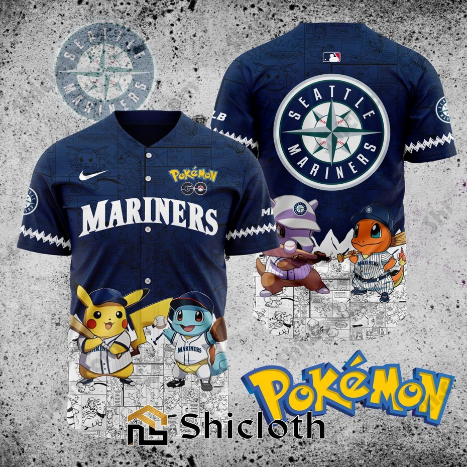 MLB Seattle Mariners X Pokemon Baseball Jersey