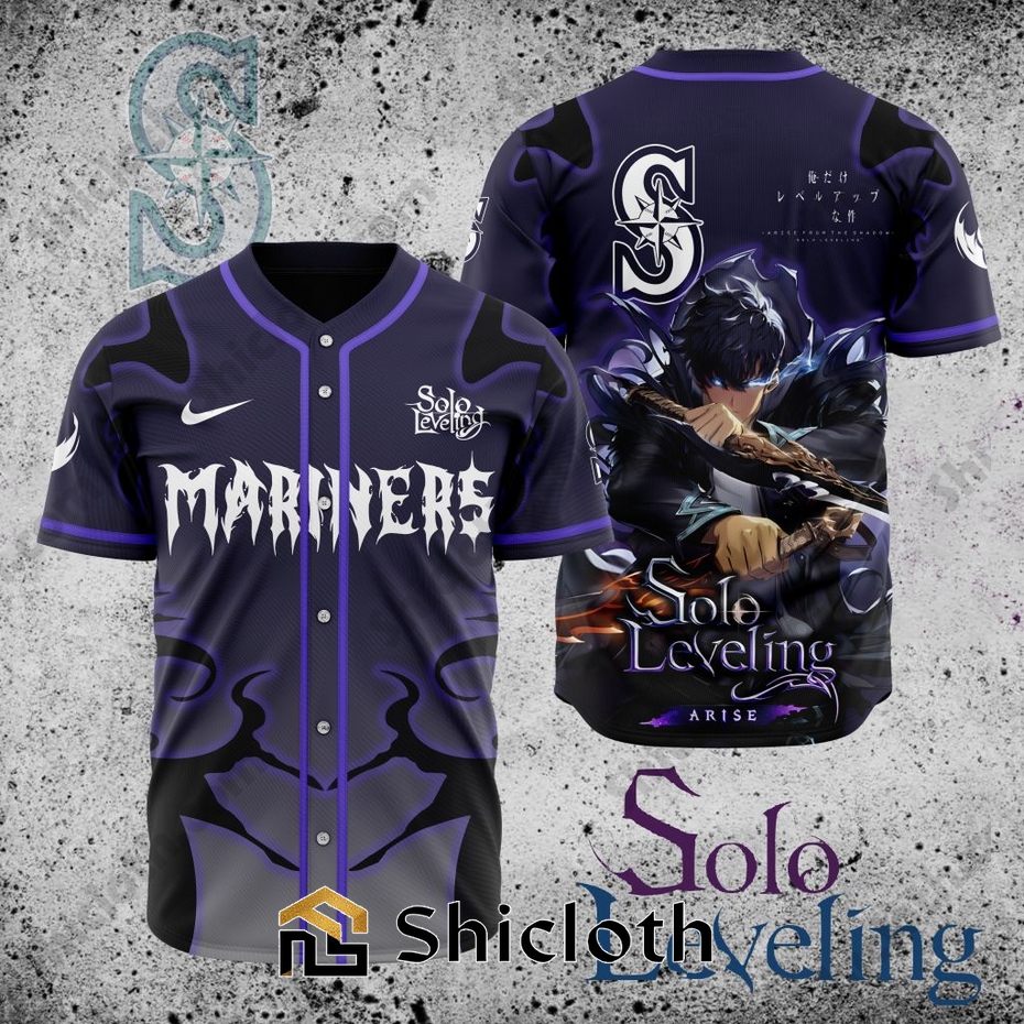 MLB Seattle Mariners X Solo Leveling Baseball Jersey
