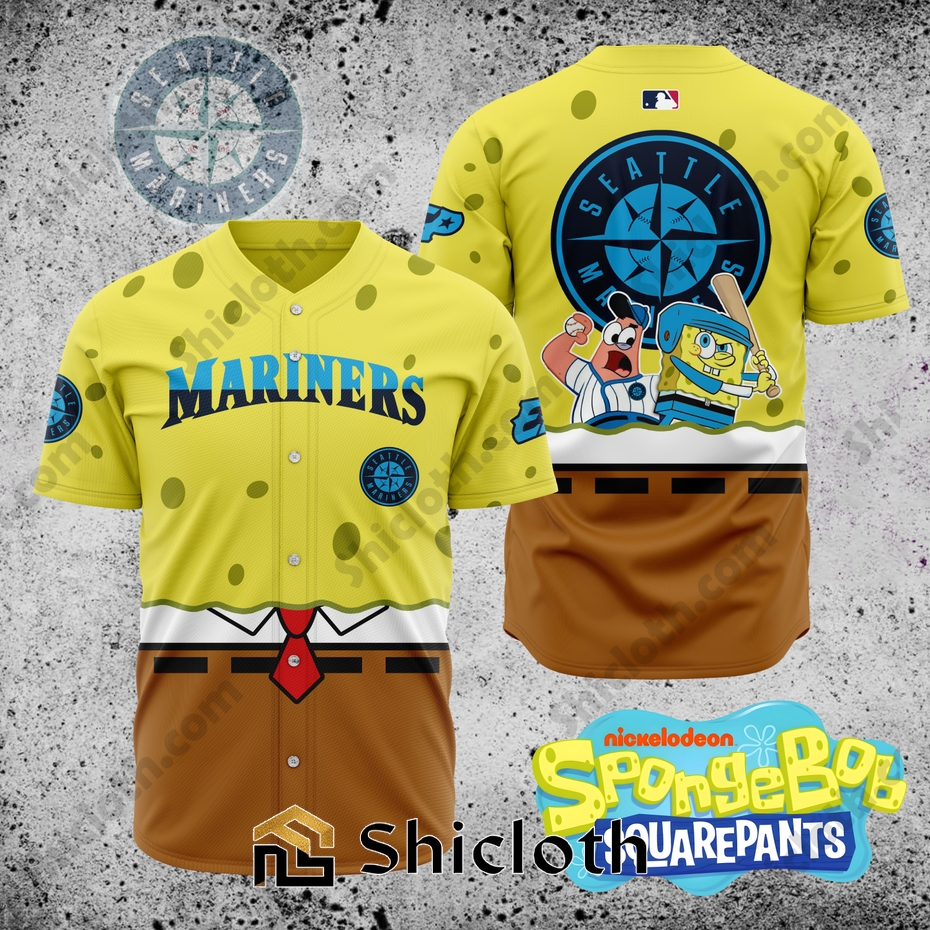 MLB Seattle Mariners X SpongeBob SquarePants Baseball Jersey