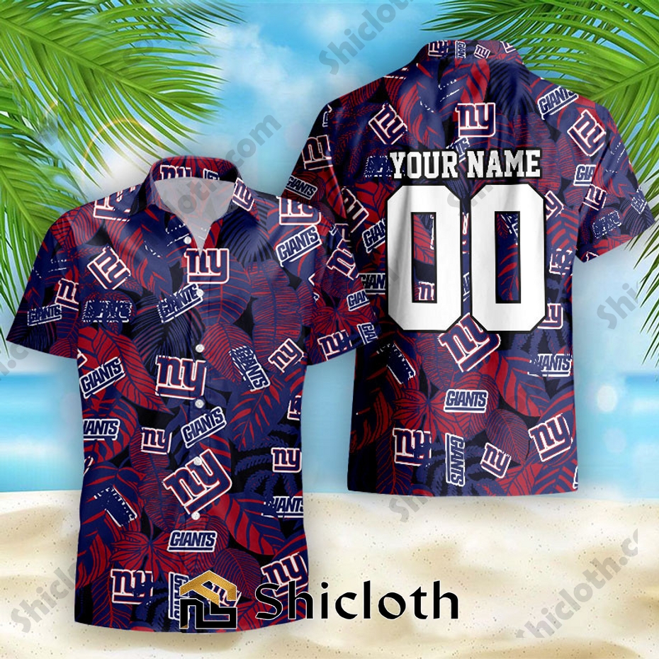 New York Giants Custom Name And Number NFL New Summer Hawaiian Pattern Shirt
