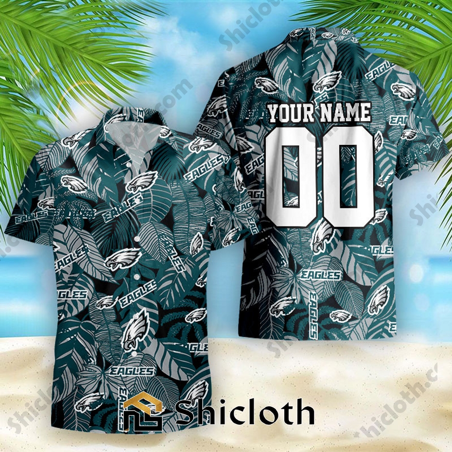 Philadelphia Eagles Custom Name And Number NFL New Summer Hawaiian Pattern Shirt