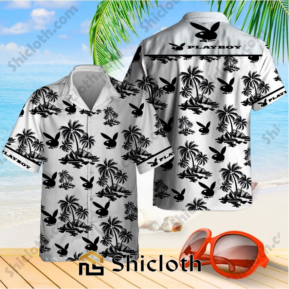 Playboy Palm Tree Hawaiian Shirt