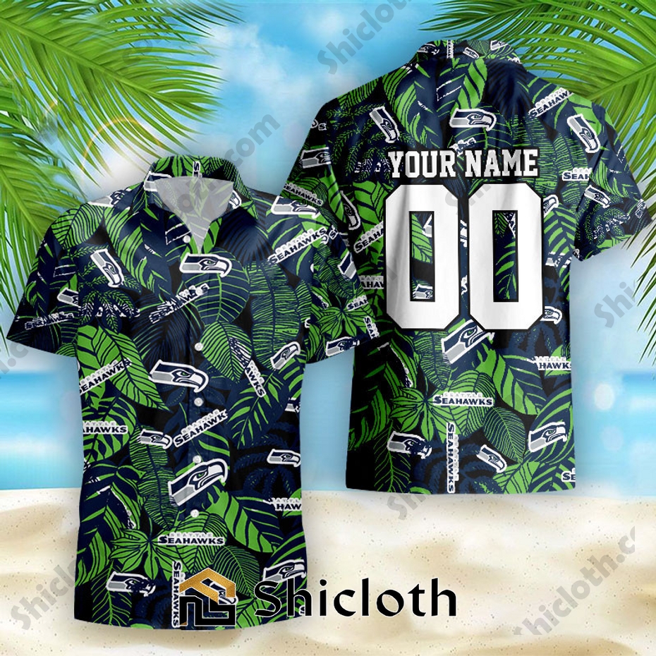 Seattle Seahawks Custom Name And Number NFL New Summer Hawaiian Pattern Shirt