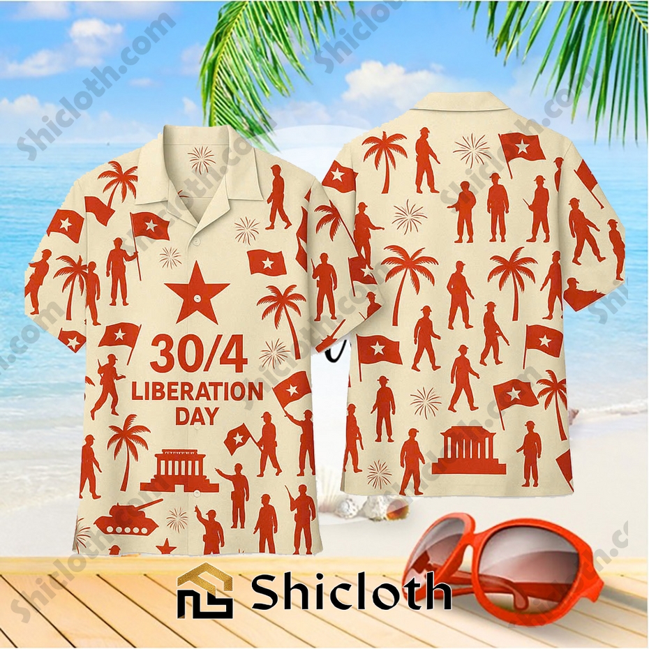 Vietnam Liberation Day Palm Tree Hawaiian Shirt