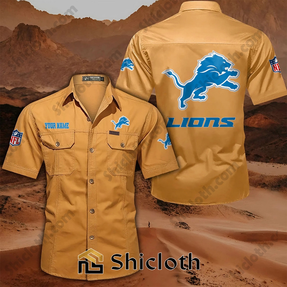 Alternative view of Custom name Detroit Lions Cargo Shirt