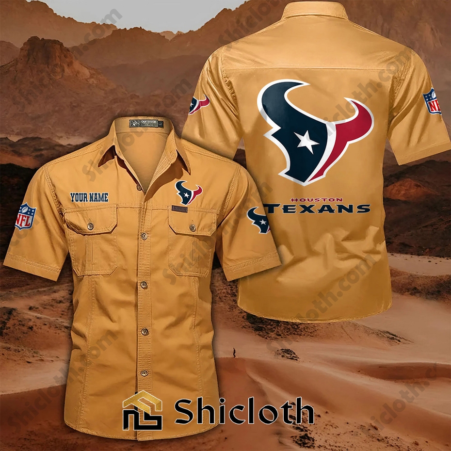 Alternative view of Custom name Houston Texans Cargo Shirt