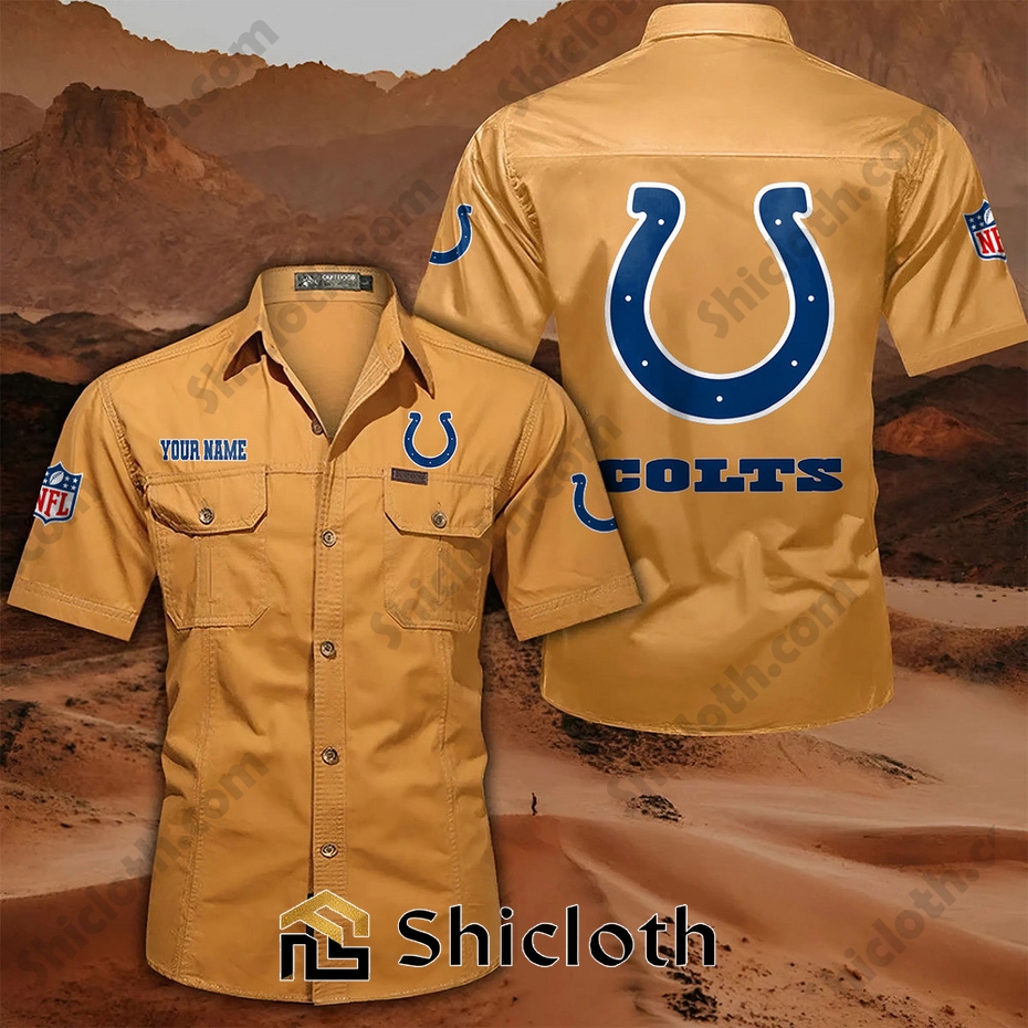 Alternative view of Custom name Indianapolis Colts Cargo Shirt