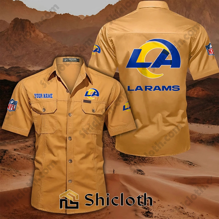 Alternative view of Custom name Los Angeles Rams Cargo Shirt