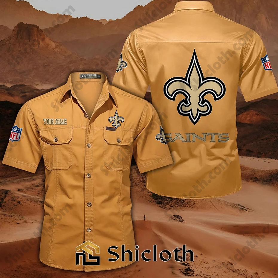 Alternative view of Custom name New Orleans Saints Cargo Shirt