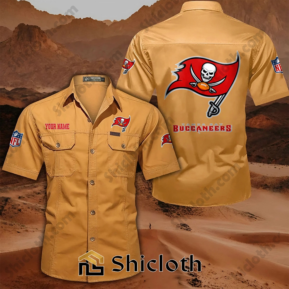 Alternative view of Custom name Tampa Bay Buccaneers Cargo Shirt