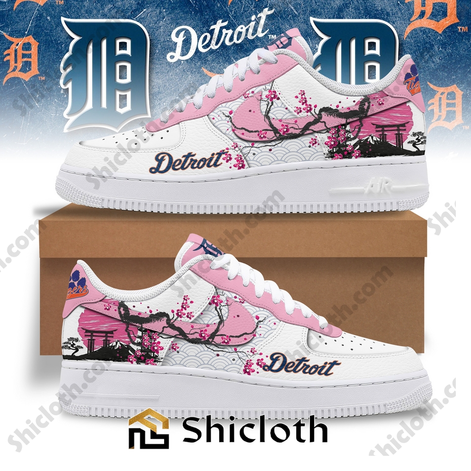 Detroit Tigers 4x World Series Champs X Sakura Nike Air Force Shoes