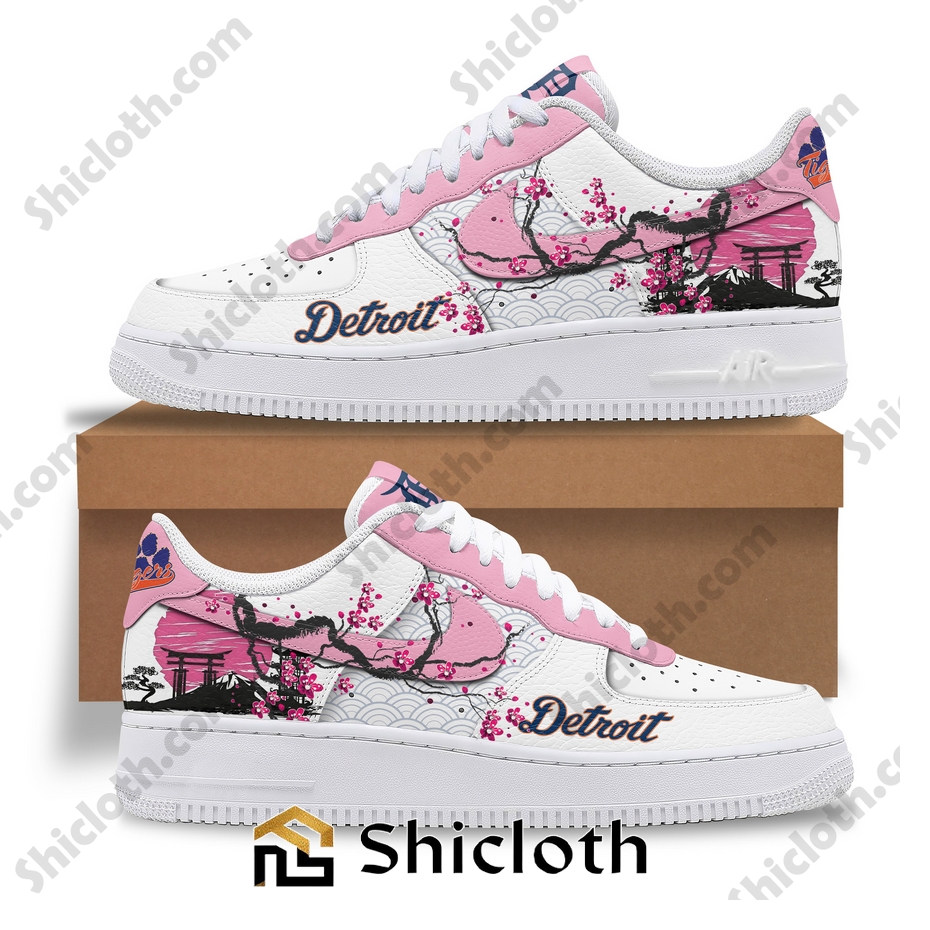 detroit tigers x sakura nike air force shoes 2