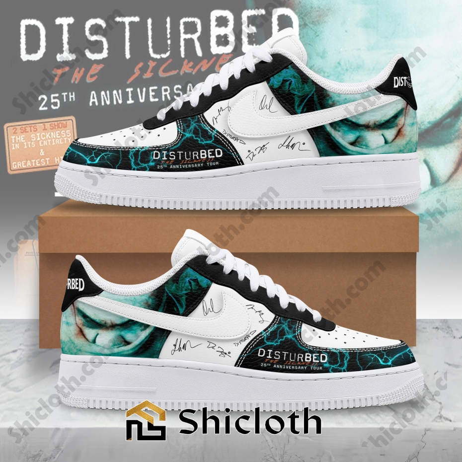 Disturbed The Sickness 25th Anniversary Tour 2025 Air Force 1 Sneakers