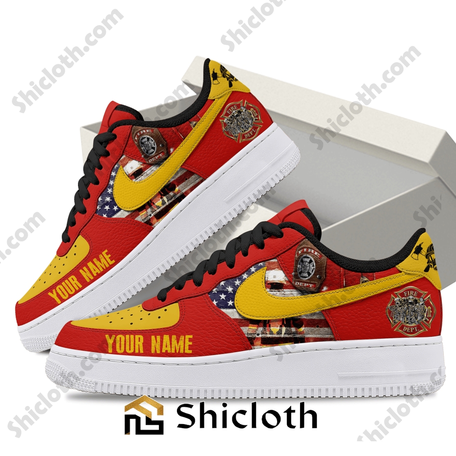 Firefighter Custom Name Air Force 1 Sneakers 3 Firefighter Custom Name Air Force 1 Sneakers - Image 3