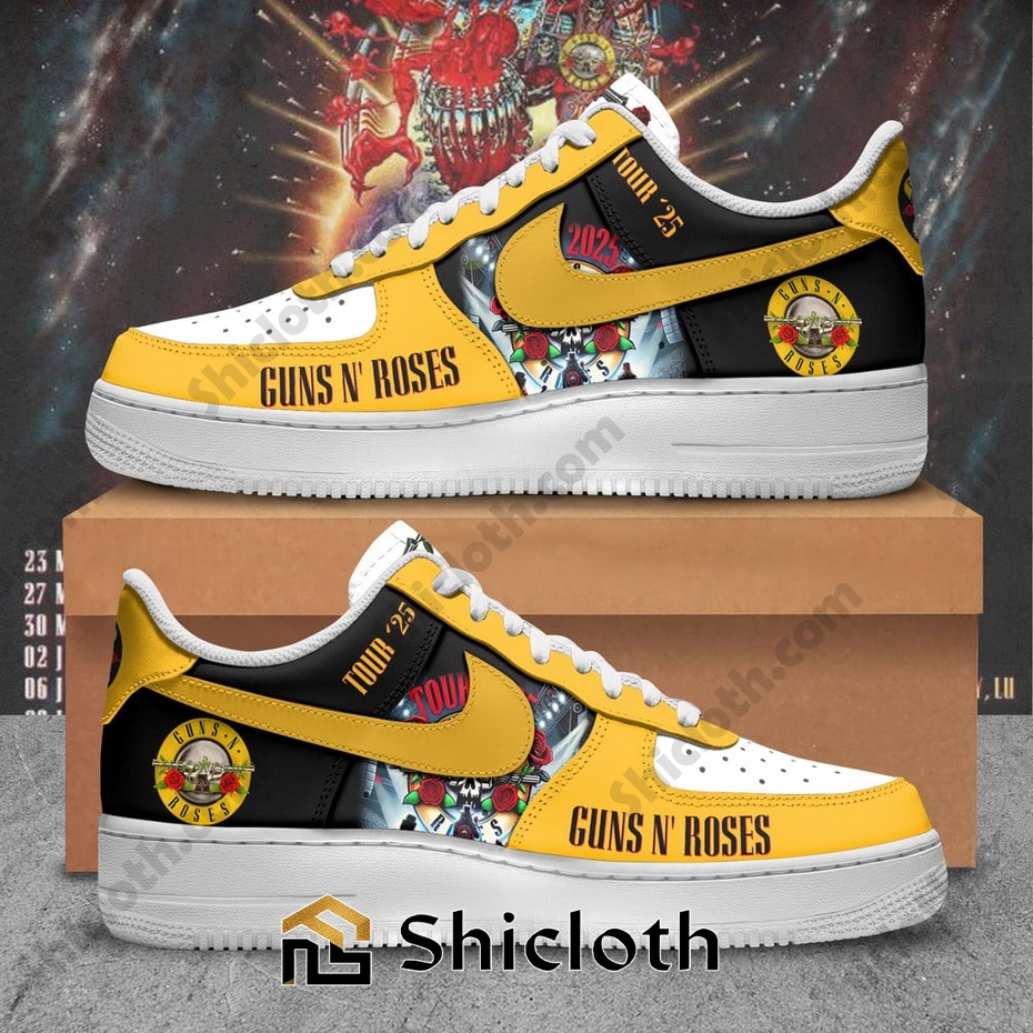 Guns N' Roses Skull Blue Nike Air Force Shoes