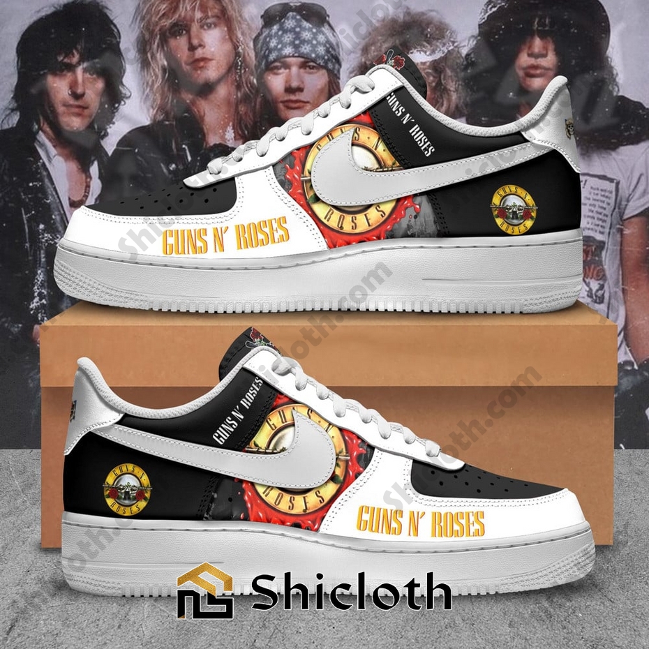 Guns N' Roses White Nike Air Force Shoes