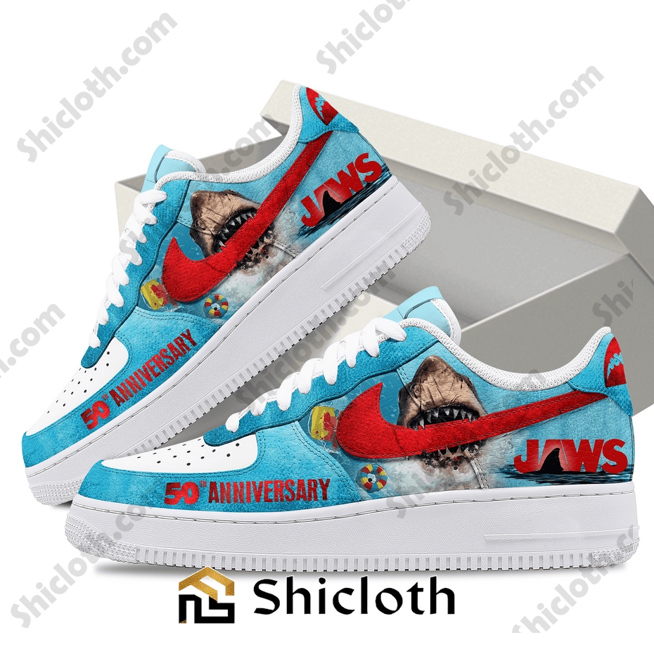 JAWS 50th Anniversary Air Force 1 Sneakers 3 JAWS 50th Anniversary Air Force 1 Sneakers - Image 3