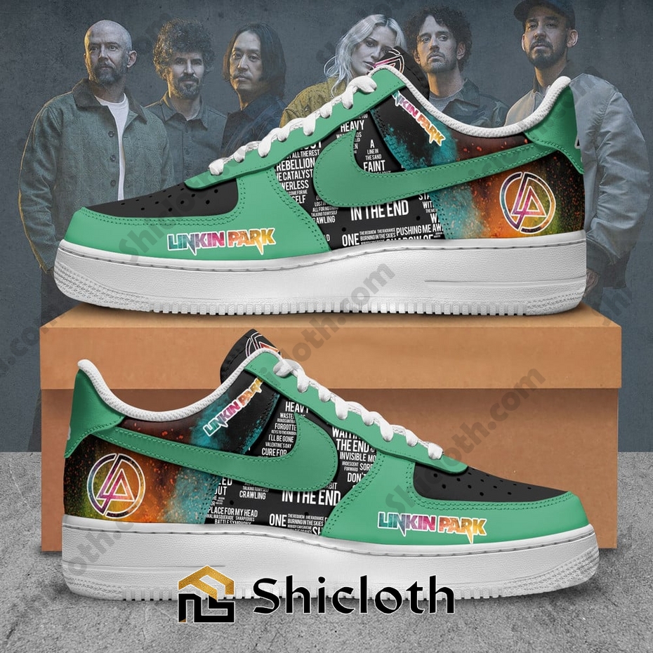 Linkin Park Green Nike Air Force Shoes