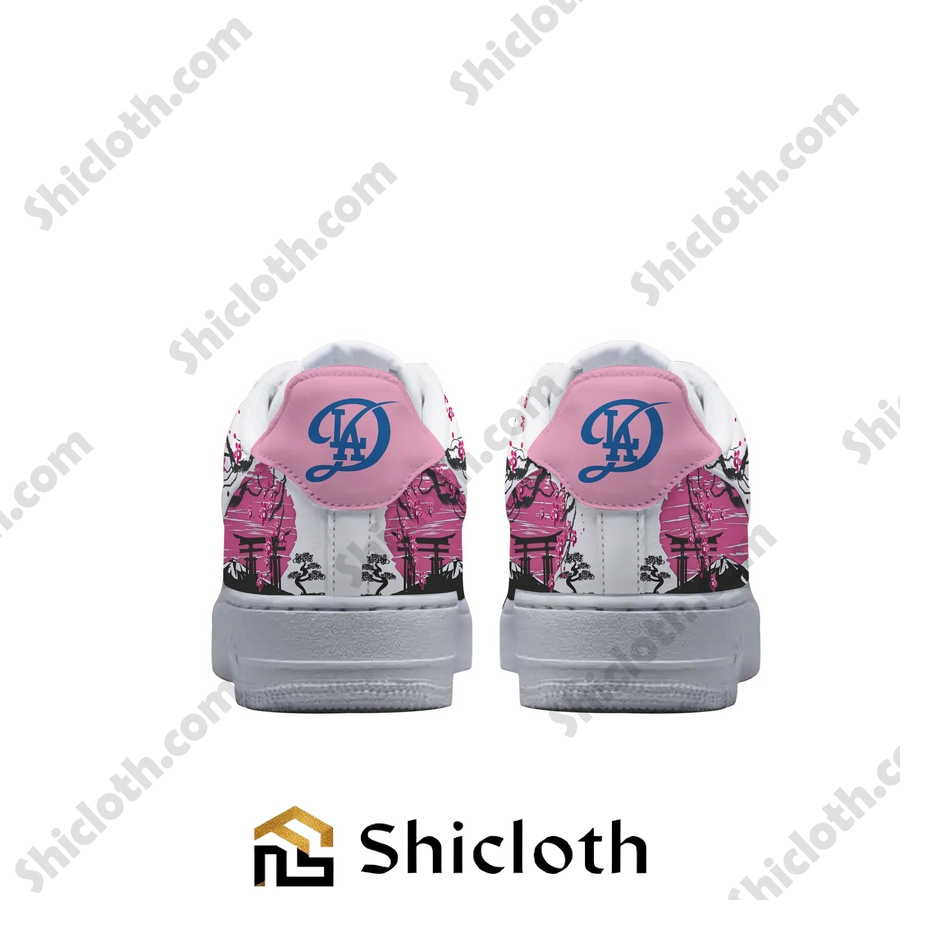 Los Angeles Dodgers X Sakura Nike Air Force Shoes 4 Los Angeles Dodgers X Sakura Nike Air Force Shoes - Image 4