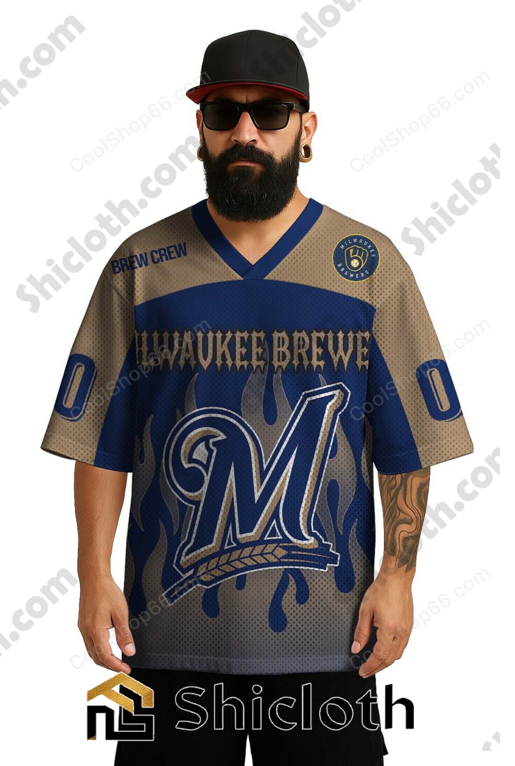 Personalized Name Number Milwaukee Brewers MLB Mesh Jersey