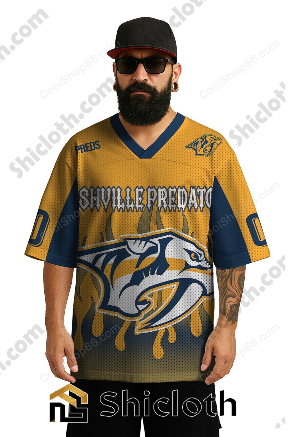Personalized Name Number Nashville Predators NHL Mesh Jersey