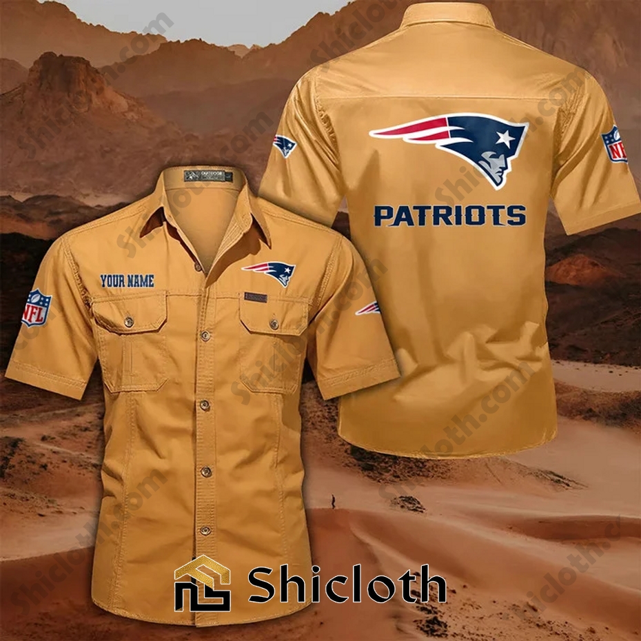 Alternative view of Personalized name New England Patriots Cargo Shirt